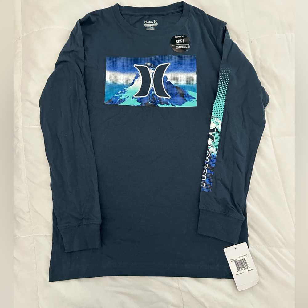 Hurley Youth Boy’s Large Navy Graphic Long Sleeve Tee